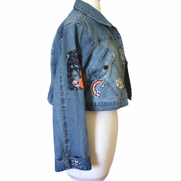 Vintage Destiny Jeans Upcycled Cropped Jean Jacket - Picture 2 of 15